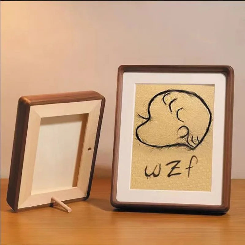 Cadre Souvenir Bébé en Bois - Cheveux et Cordon Ombilical