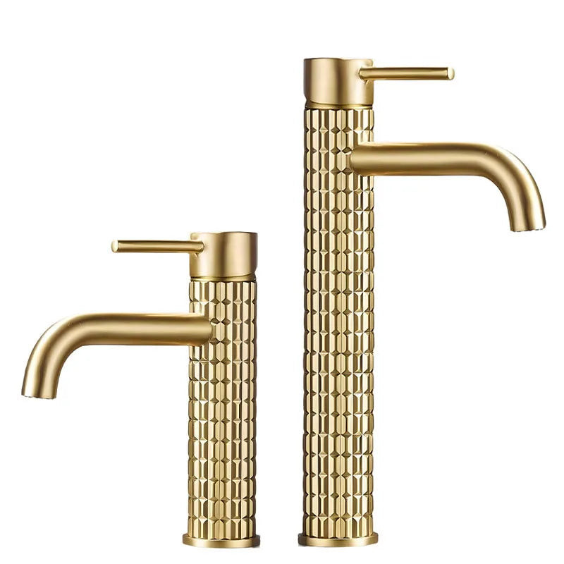 Robinet de Lavabo Or Brossé Chromé Mitigeur