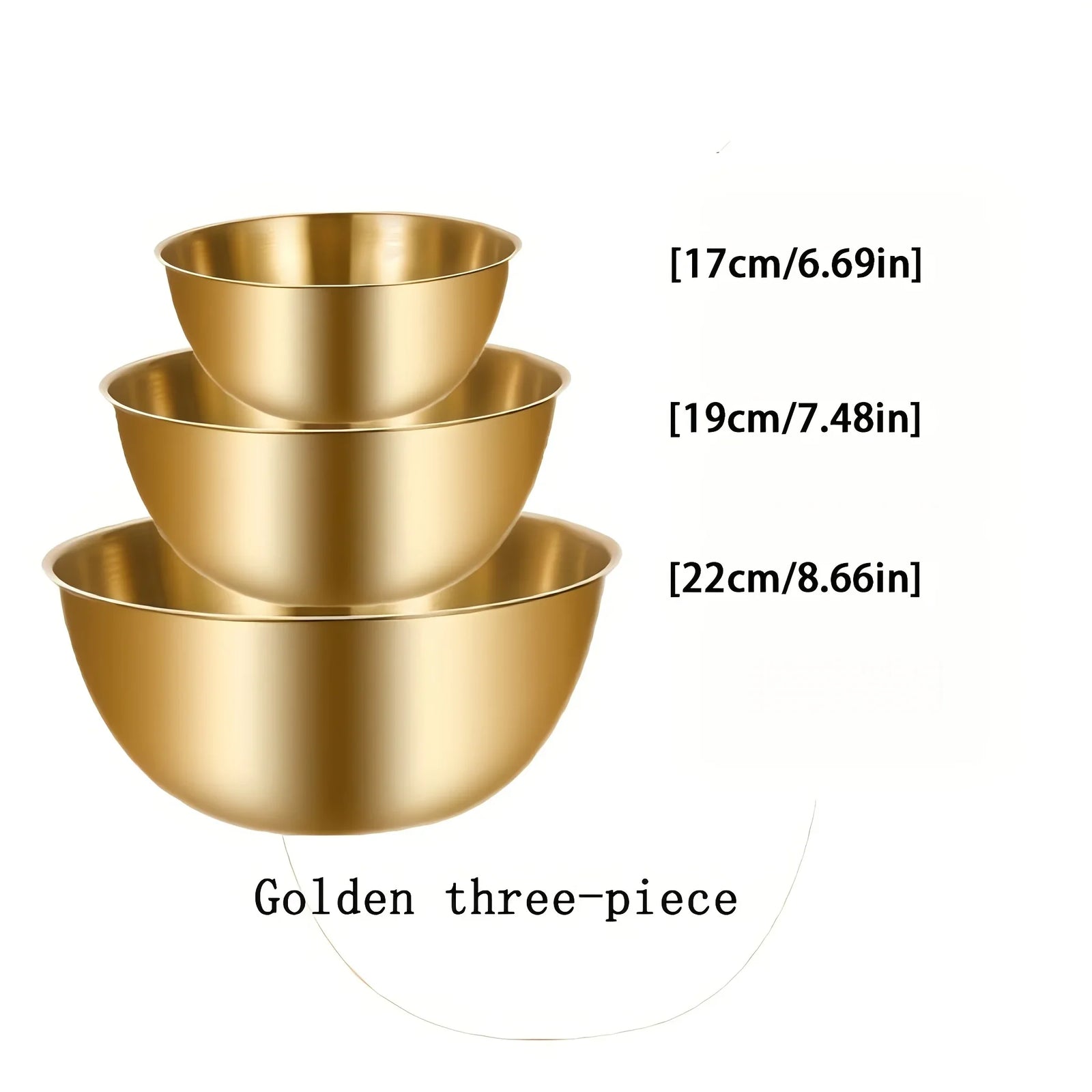 Set de 3 Bols en Acier Inoxydable pour Mélanger et Pétrir