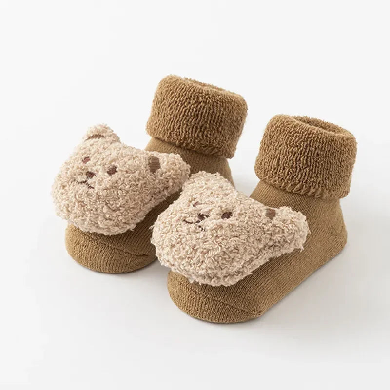 Chaussettes Bébé Antidérapantes Motif Ourson