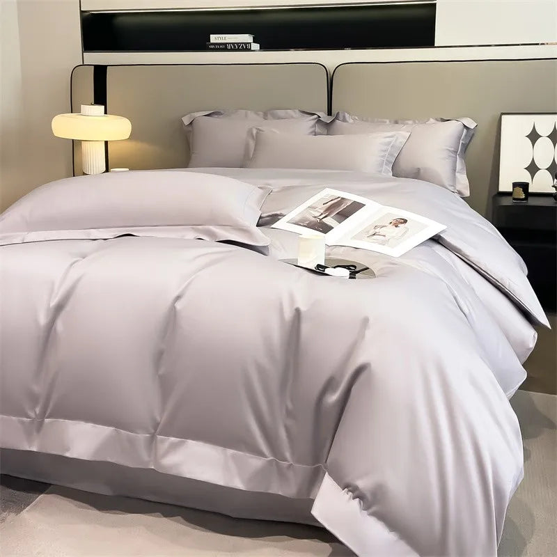 Parure de Lit Coton Égyptien 1000TC Ultra Douce 4 Pièces
