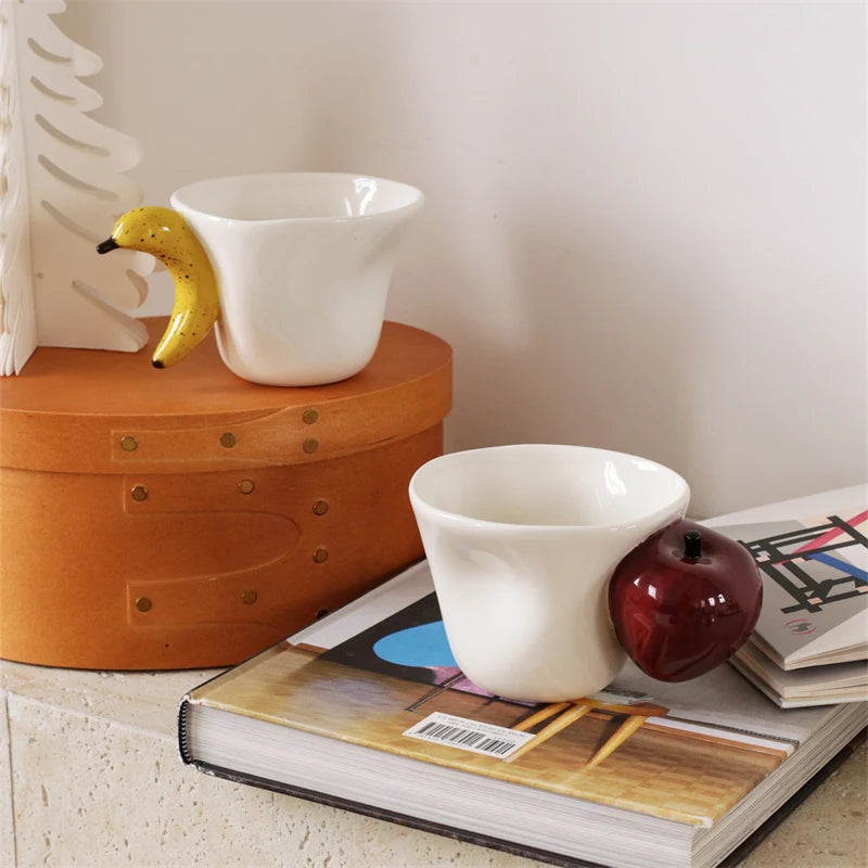 Hand-Painted Ceramic Mug – Fruit Motif