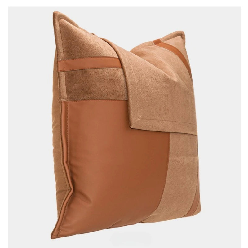Housse de Coussin Cuir Orange Assemblage Waist