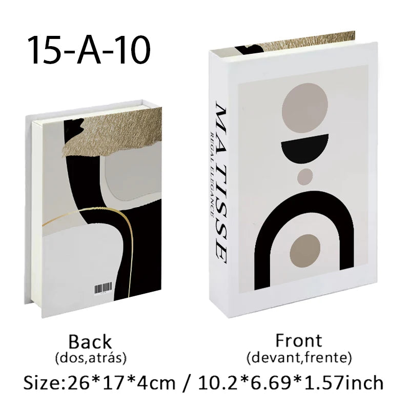 Faux Livres Décoratifs Boîte de Rangement Style Bauhaus