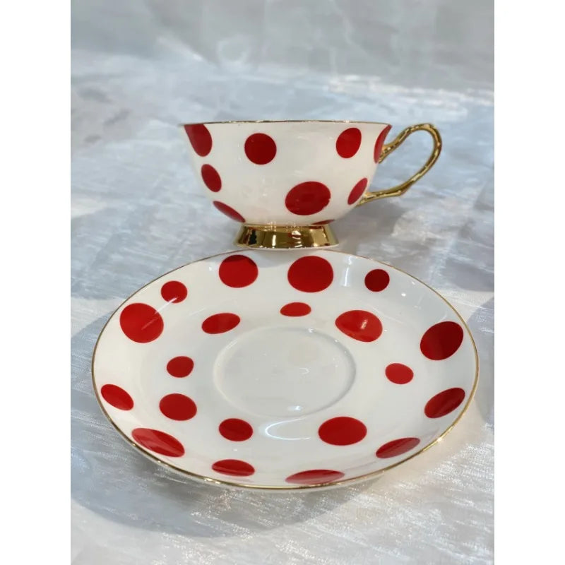 Duo de Tasses à Café Rétro avec Soucoupes 220ml