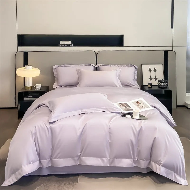 Parure de Lit Coton Égyptien 1000TC Ultra Douce 4 Pièces