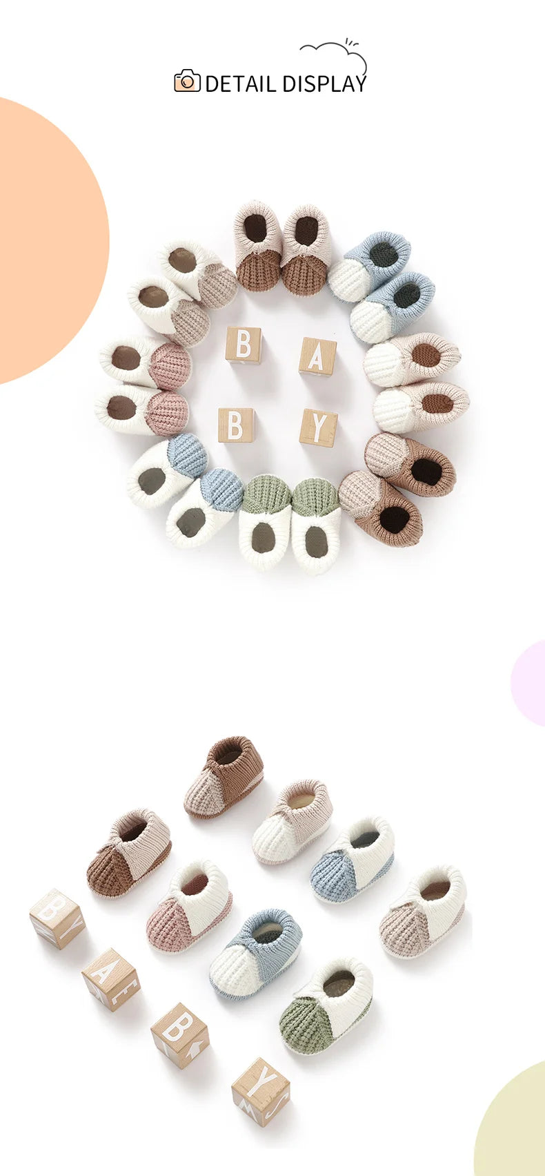 Bottines Bébé Tricotées Patchwork