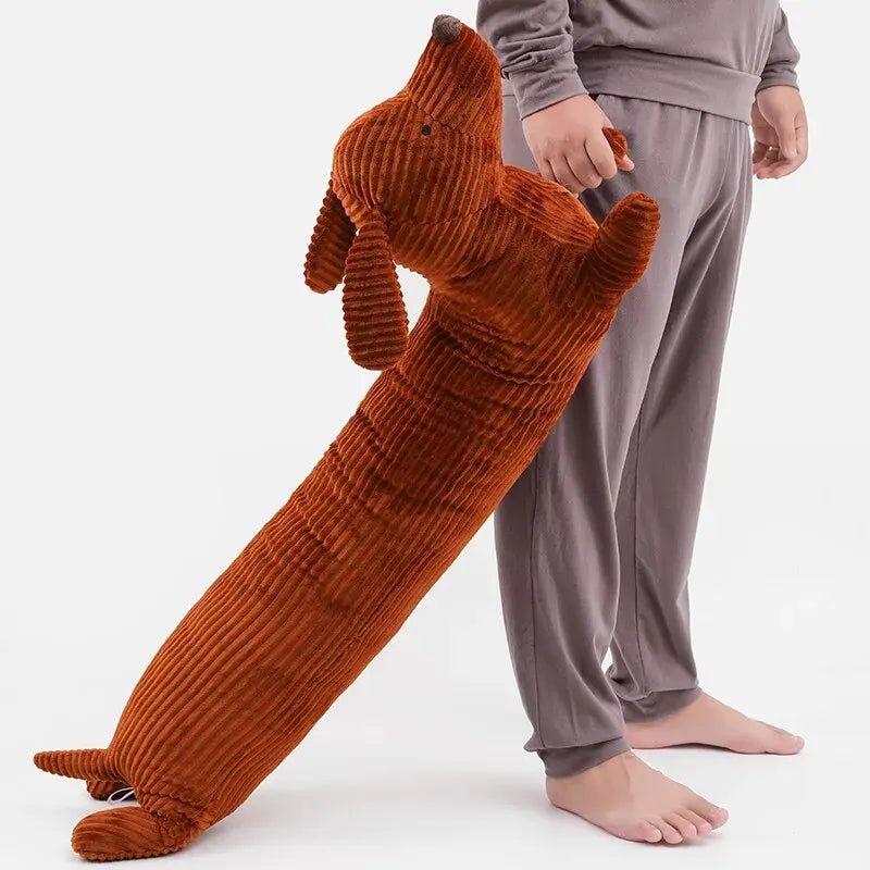 Coussin Corps Teckel Brodé - Oreiller Décoratif XXL