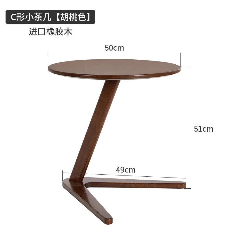Table d'Angle Bois Massif - Coins Arrondis Minimaliste