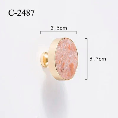 Natural Stone & Brass Knob – Cabinet Hardware