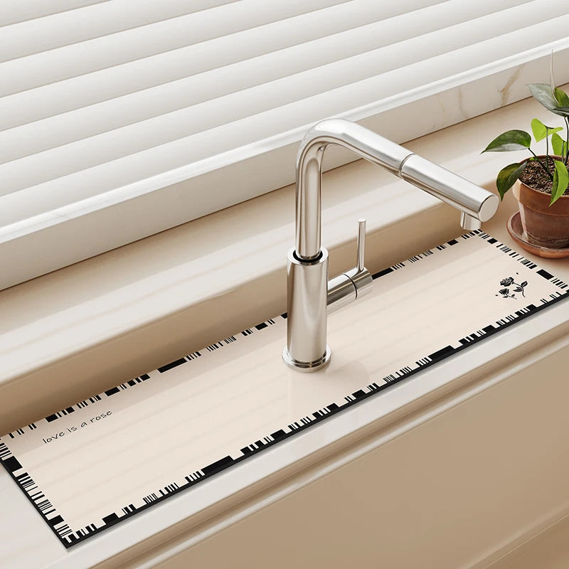 Tapis Égouttoir Diatomite pour Évier - Absorbant et Antidérapant