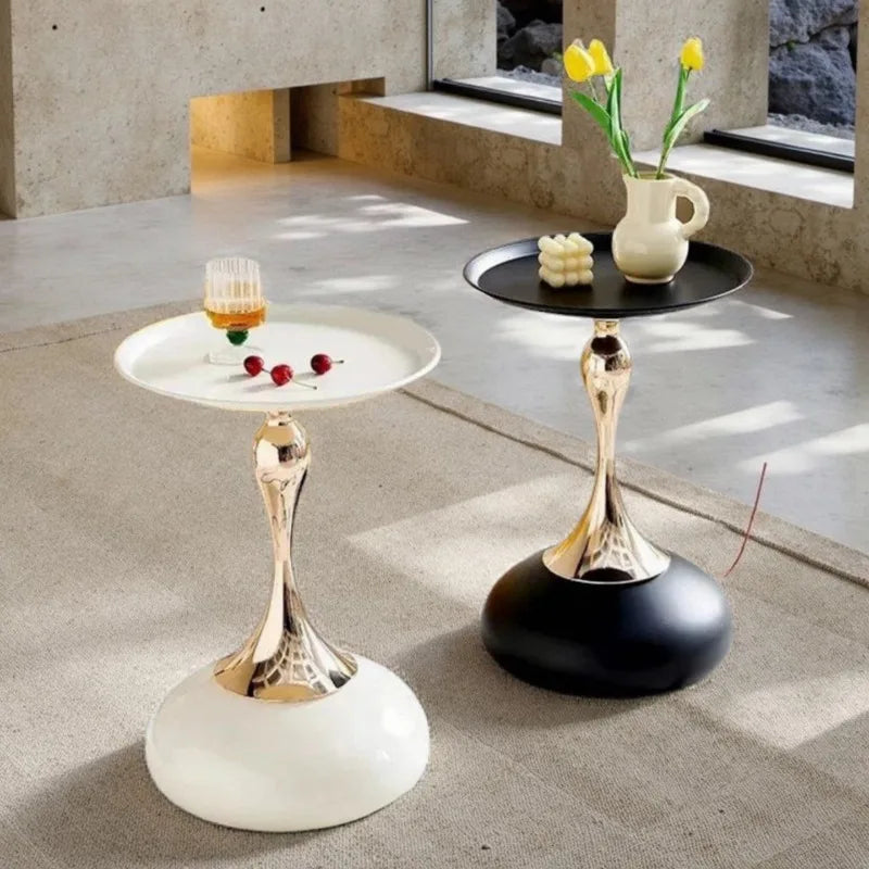 Table d'Appoint Ronde en Métal - Style Fer Forgé
