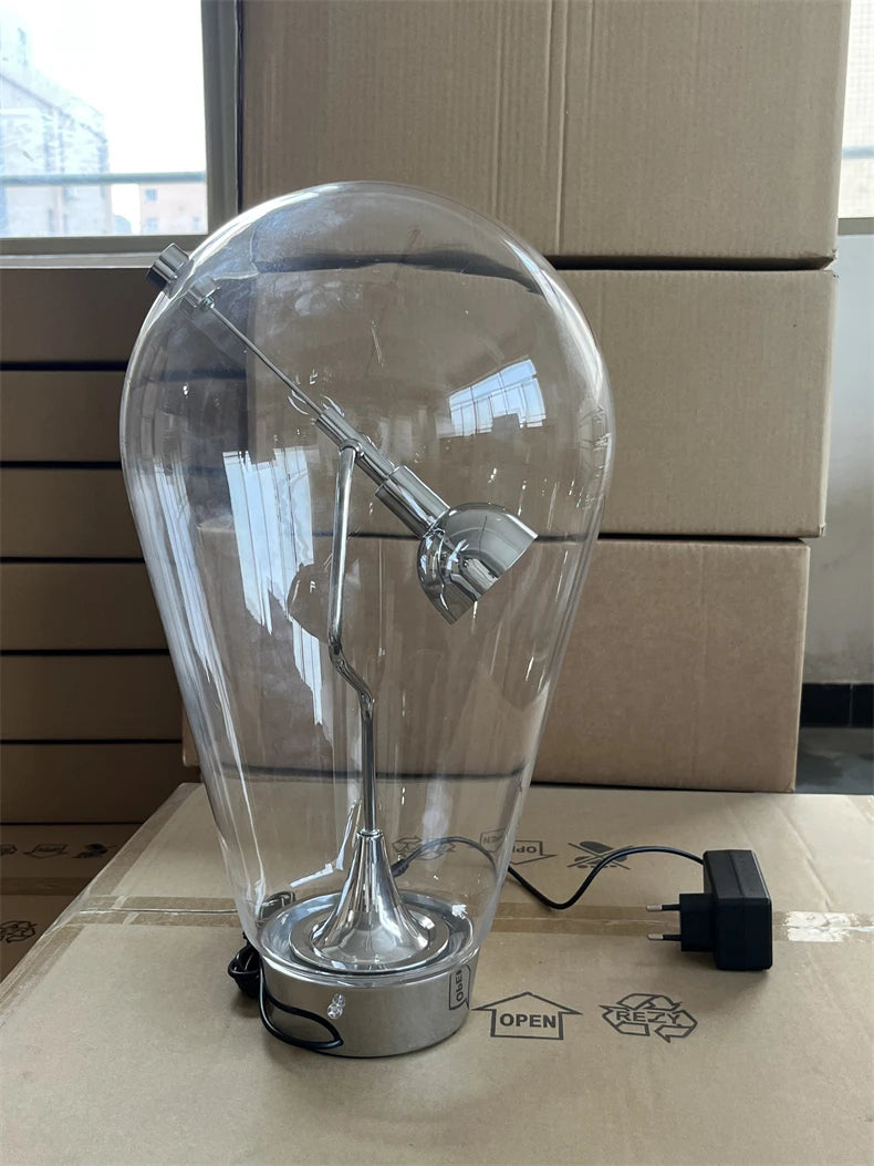 Lampe de Bureau Verre Italienne Vintage Rotative Dimmable