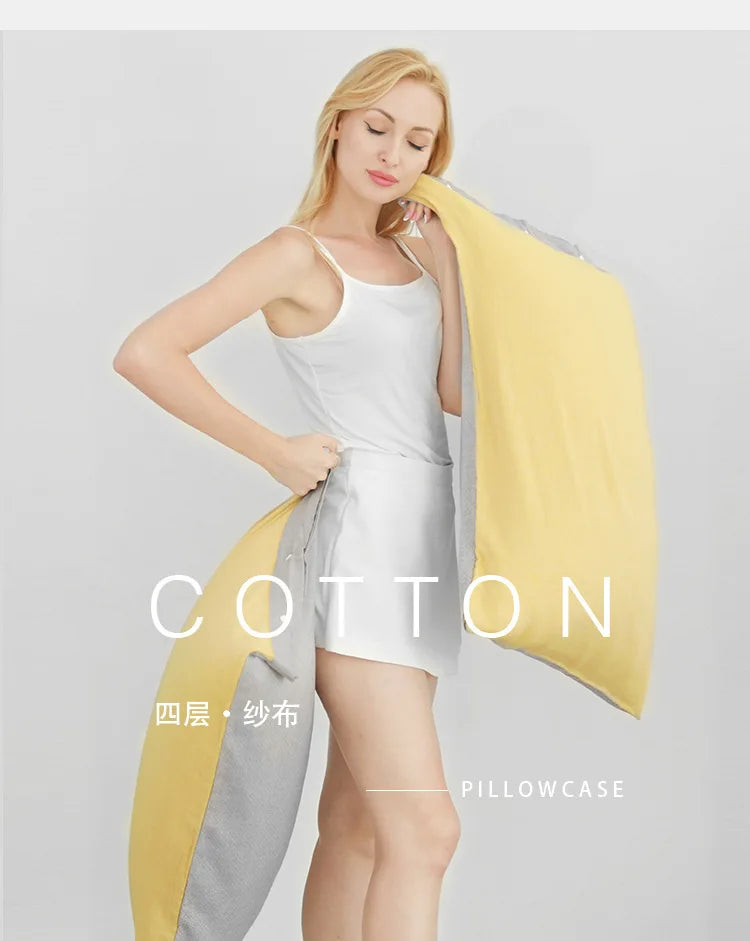 Lot de 2 Taies d'Oreiller en Gaze de Coton