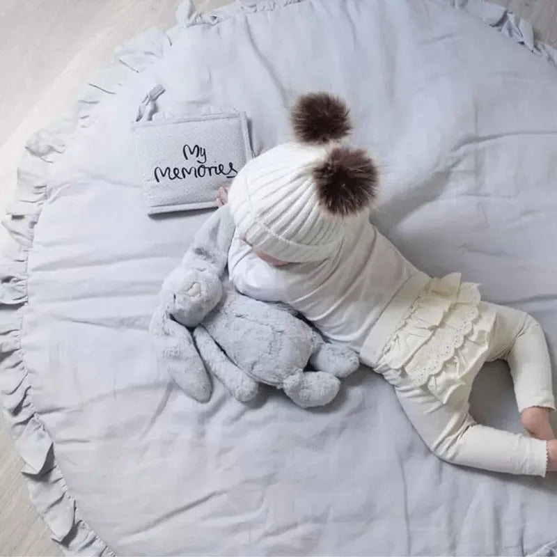 Tapis d'Éveil Rond en Coton 95cm