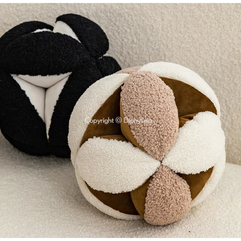 Coussin Rond Monogramme - Style Rétro Français Chic