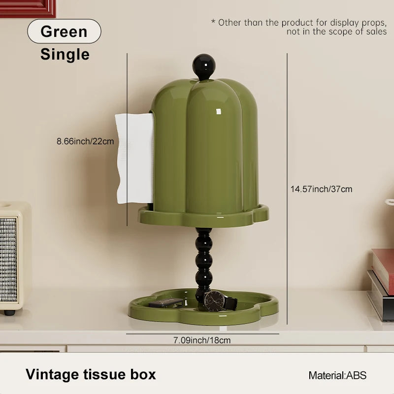Vintage Tissue Box Holder – Coffee Table Tray & Storage