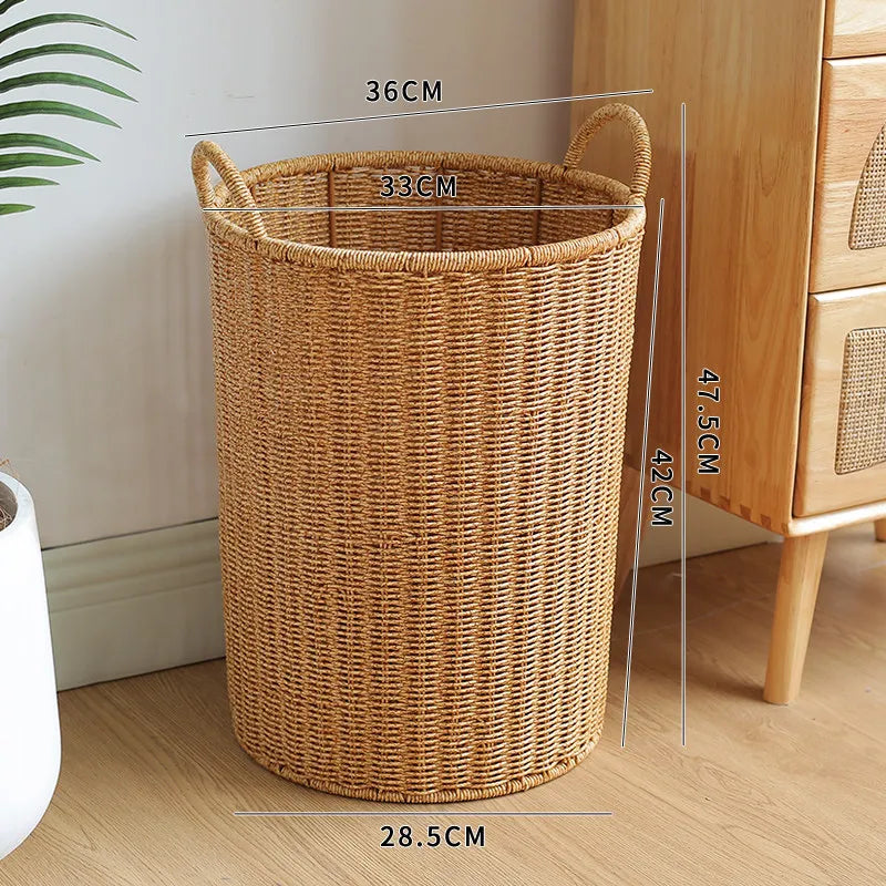 Panier de Rangement Rond Tressé - Style Rotin