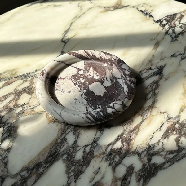 Vide-Poche en Marbre Naturel Calacatta - Design Sculptural