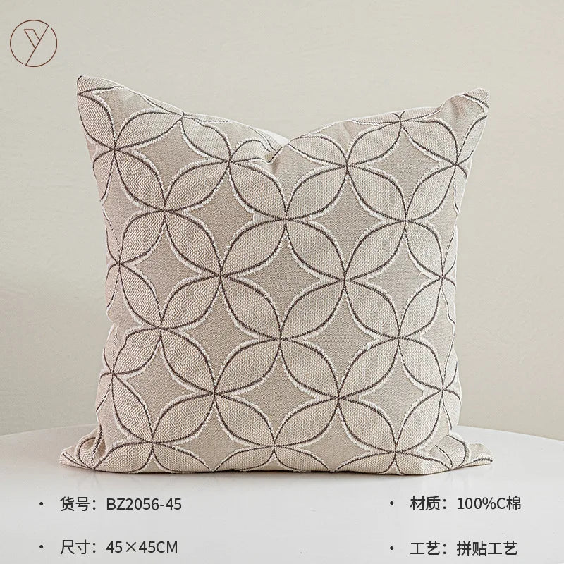 Housse de Coussin Blanche Rayée à Franges Waist