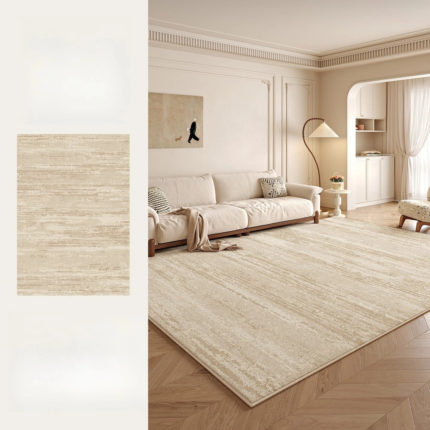 Tapis Moelleux Style Crème pour Chambre