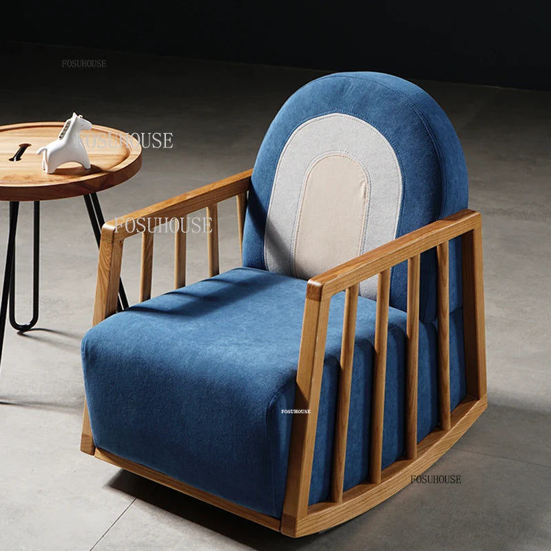 Chaise à Bascule Enfant en Bois Massif Nordique