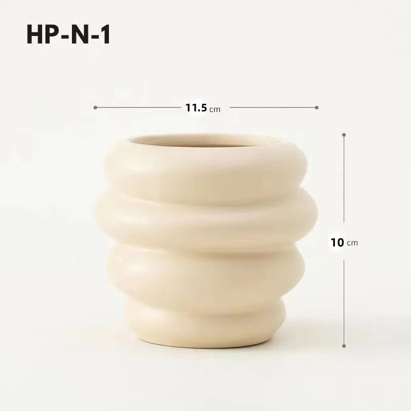 Ceramic Desktop Flower Pot – Minimalist Planter Vase