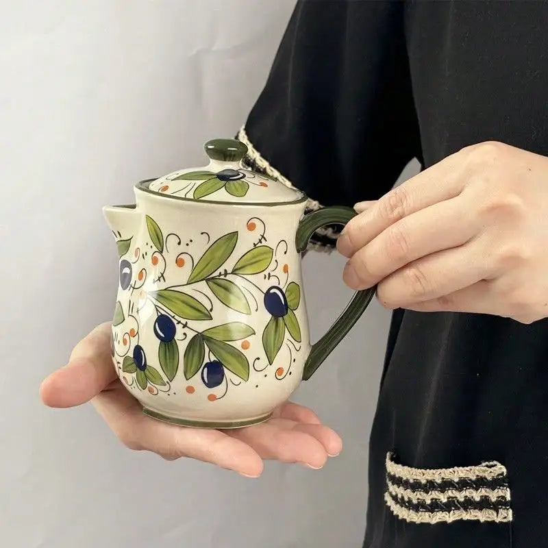 Distributeur d'Huile d'Olive en Céramique Gaufrée