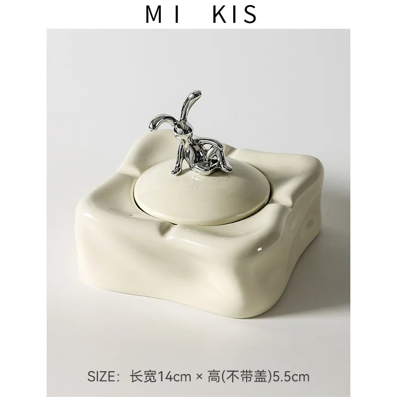 Ceramic Ashtray – Anti-Ash Design, Living Room Decor