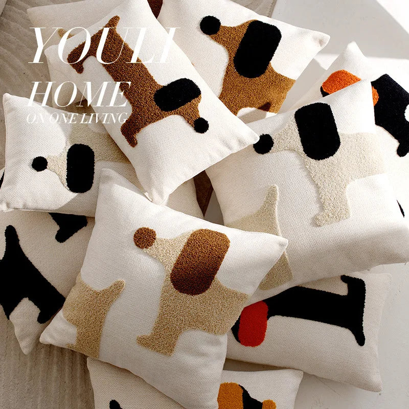 Housse de Coussin Chien Patchwork - Décoration Chambre Enfant