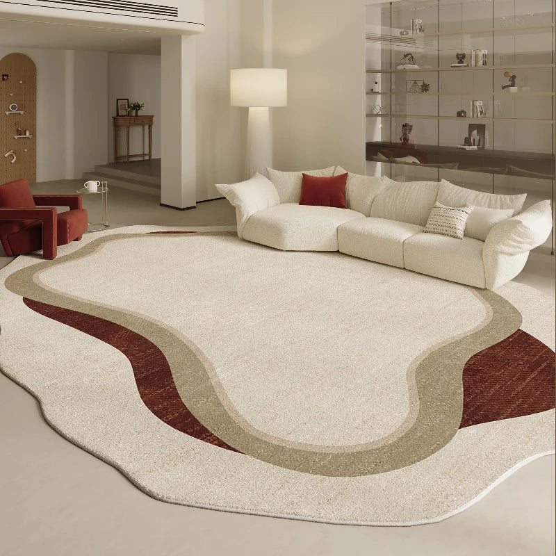 Tapis Forme Irrégulière Moderne Peluche Épaisse Chambre