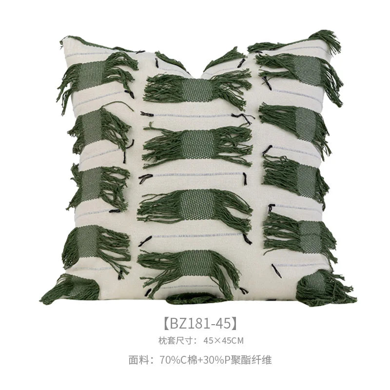 Housse de Coussin Vert Nordique Style Homestay Moderne