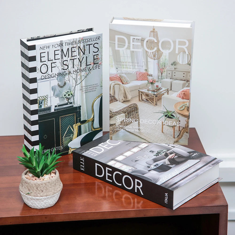Ensemble Livres Décoratifs Factices Pliables Style Nordique