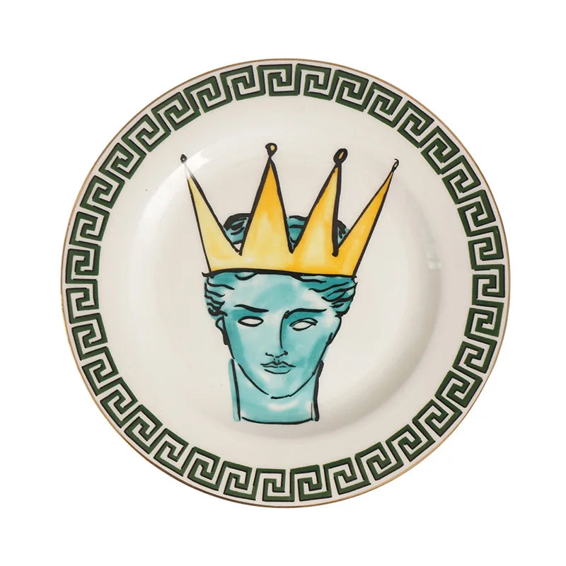 Tasse à Café en Porcelaine Rouge avec Plateau Rond
