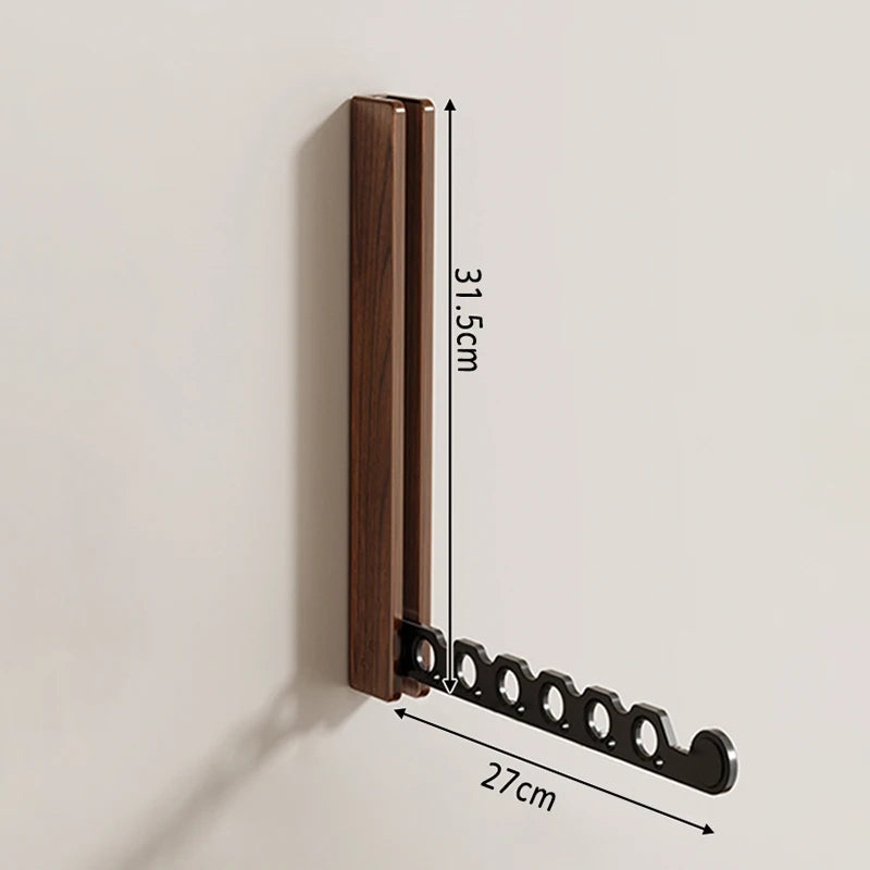 Porte-Vêtements Mural en Bois - Pliable et Escamotable