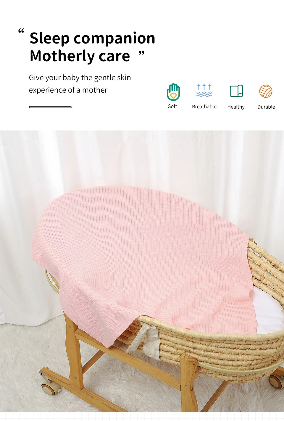 Couverture Bébé Alvéolée Ultra-Douce pour Poussette