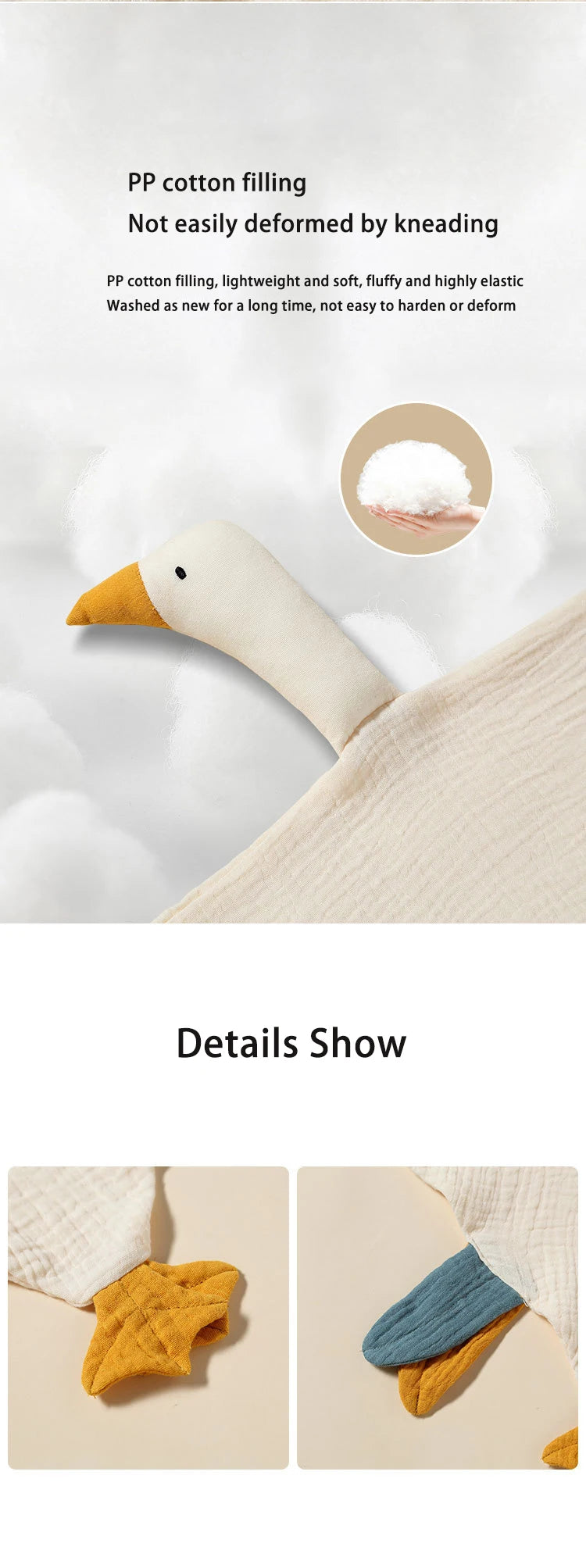 Doudou Cygne en Coton pour Bébé