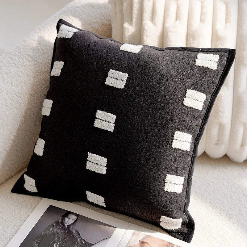 Housse de Coussin Rétro Française Noire