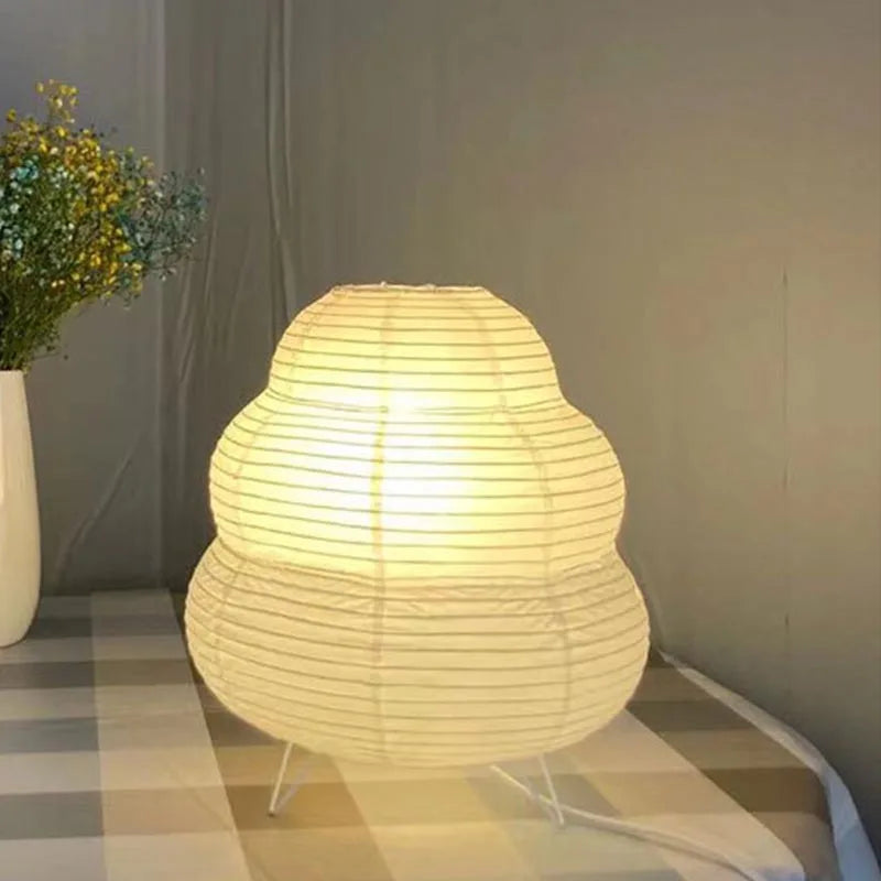 Lampe de Table en Papier de Riz Style Rétro Artistique