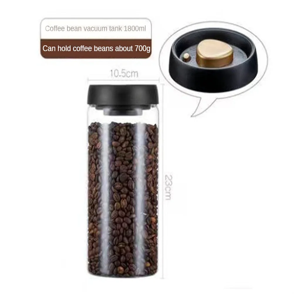 Pot Hermétique en Verre pour Café en Grains sous Vide