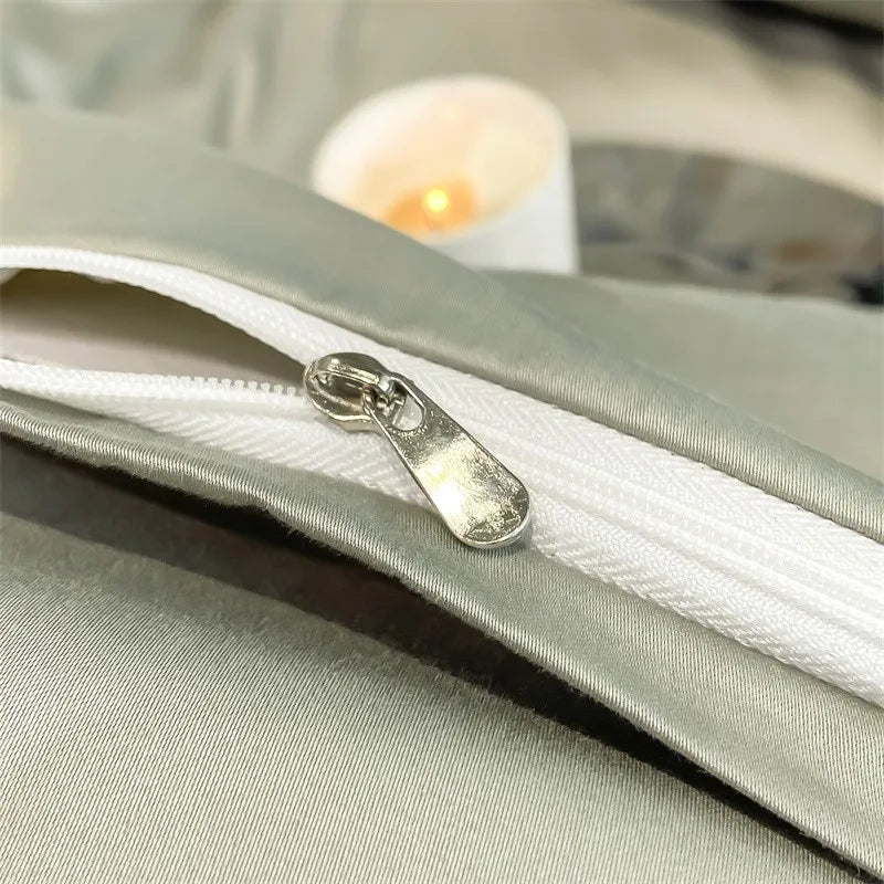 Parure de Lit Coton Égyptien 1000TC Ultra Douce 4 Pièces