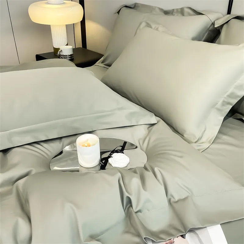 Parure de Lit Coton Égyptien 1000TC Ultra Douce 4 Pièces