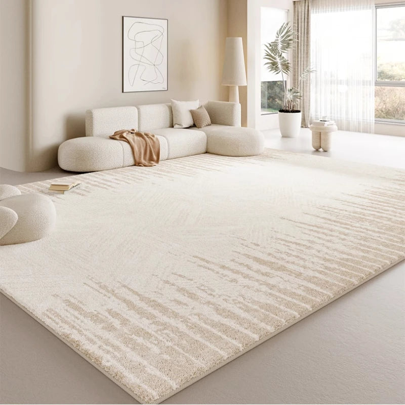 Tapis Crème Épais Lavable Grande Surface Peluche