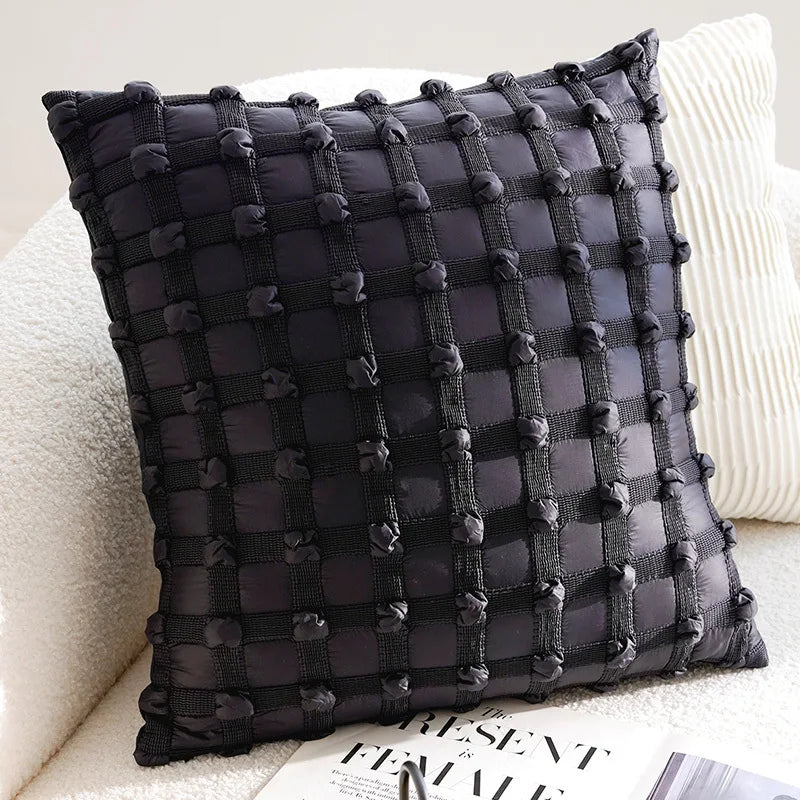 Housse de Coussin Rétro Française Noire