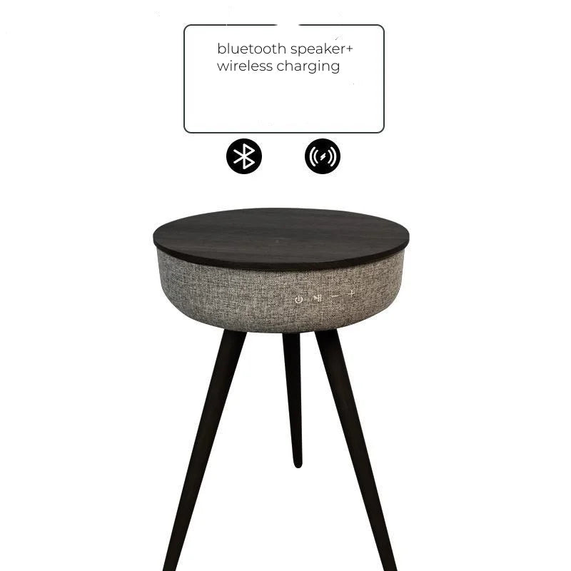 Table Basse Connectée - Chargeur Sans Fil et Enceinte Bluetooth