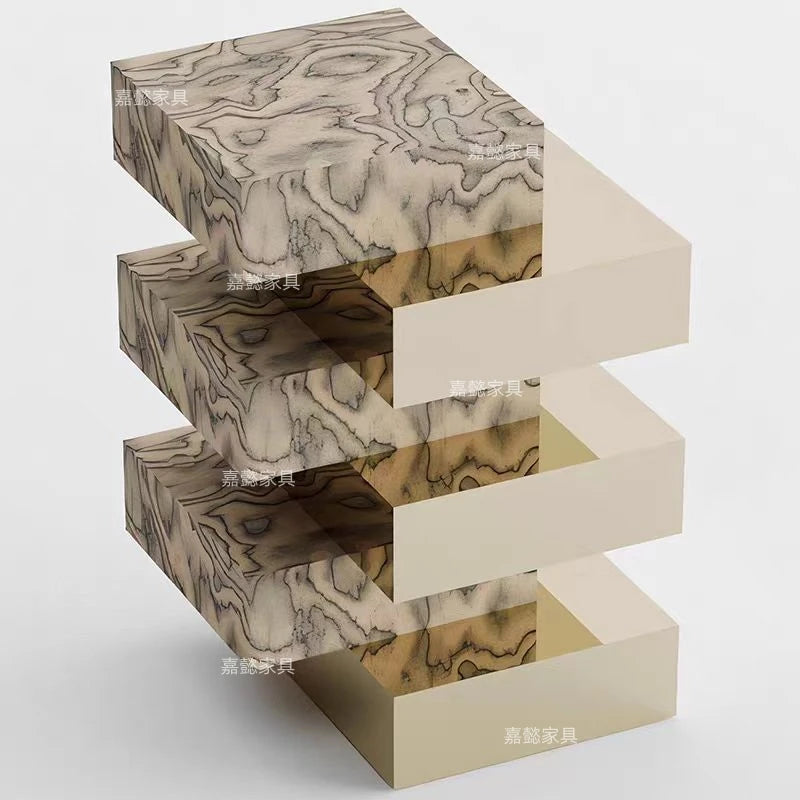 Geometric Metal Side Table – Light Luxury Accent Table
