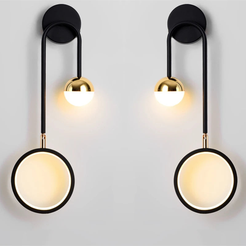Applique Murale LED Ronde Rotative Style Nordique
