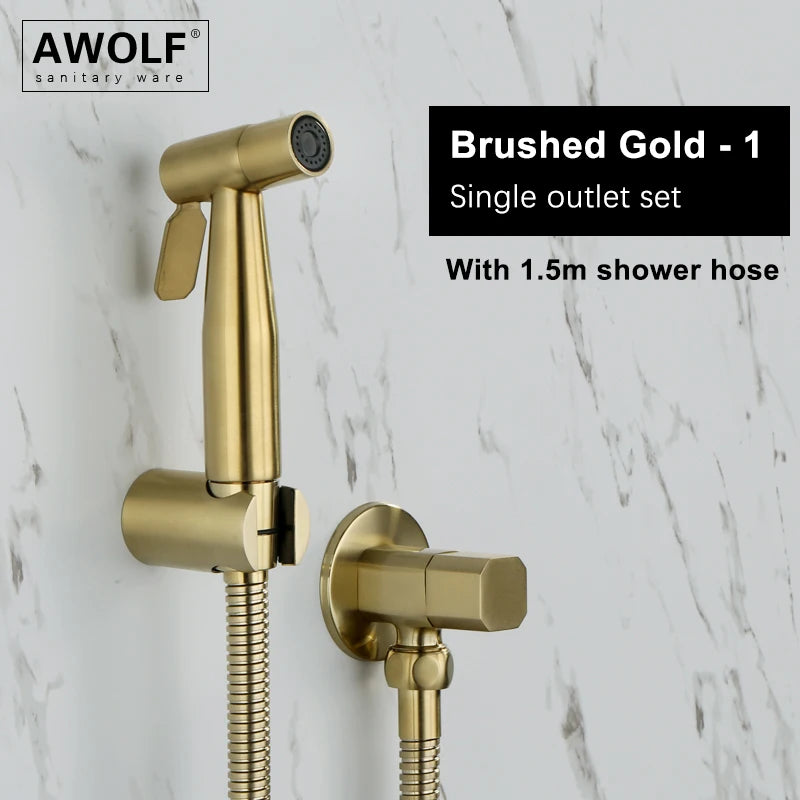 Douchette WC Portable en Acier Inoxydable Or Rose