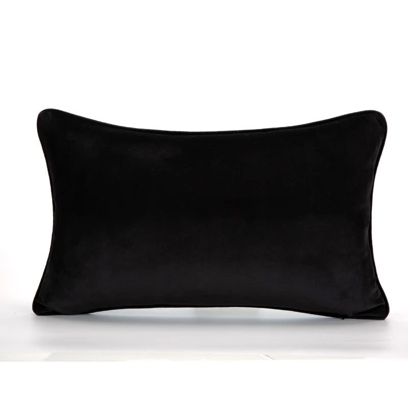 Housse de Coussin Lombaire Motif Abstrait Noir et Blanc