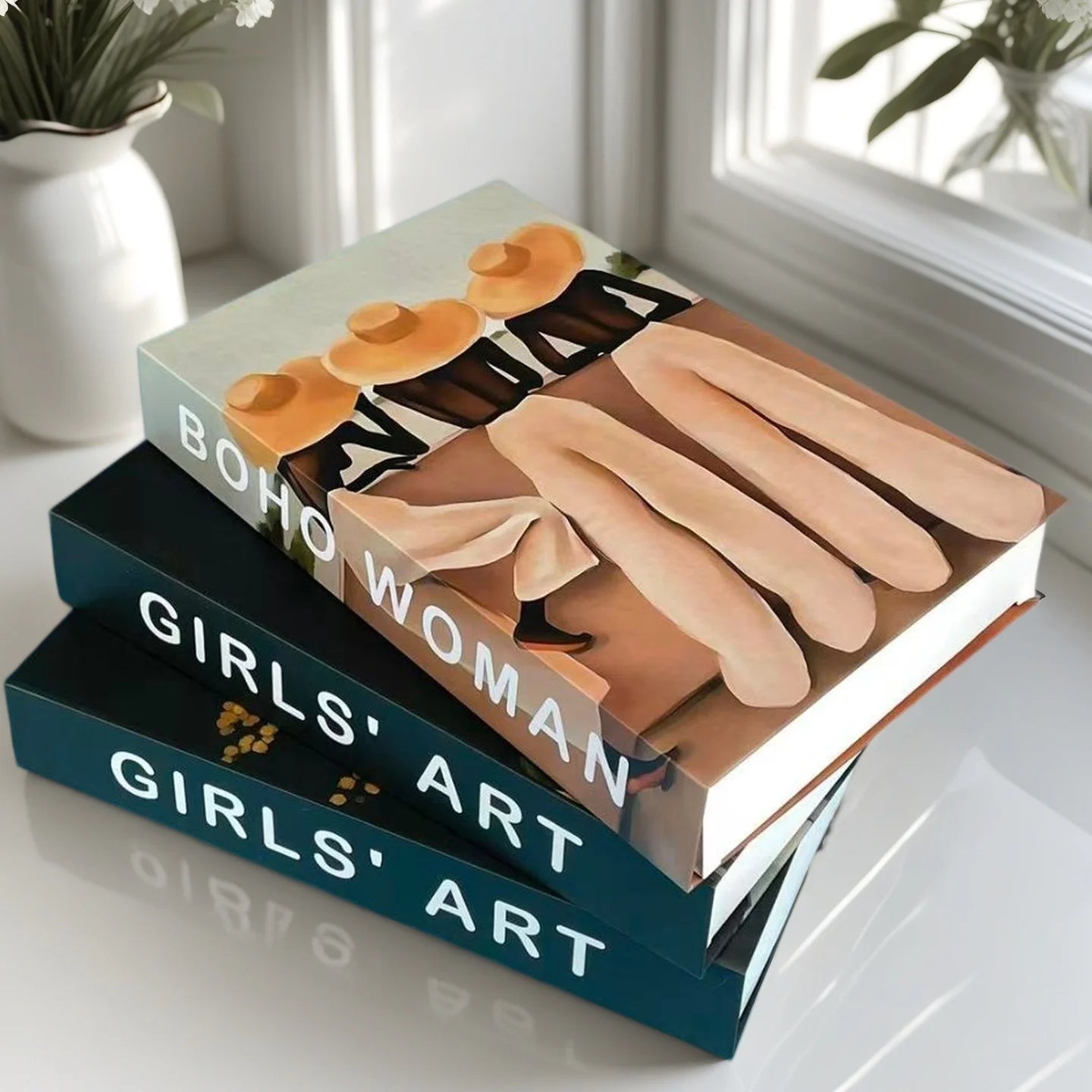 Faux Livres Décoratifs Boîte de Rangement Style Boho